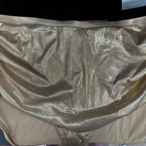 Lane Bryant Ribbed Ruched Strappy side swim brief